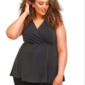 TORRID Black Surplice Tank